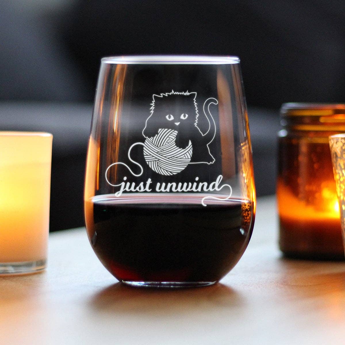 Just Unwind Stemless Wine Glass