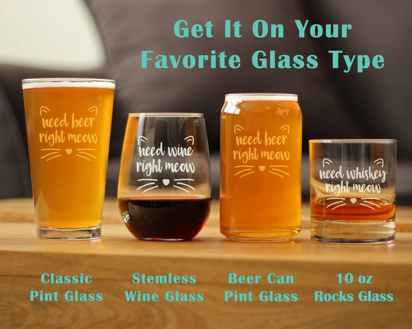 Need Whiskey Right Meow Whiskey Rocks Glass