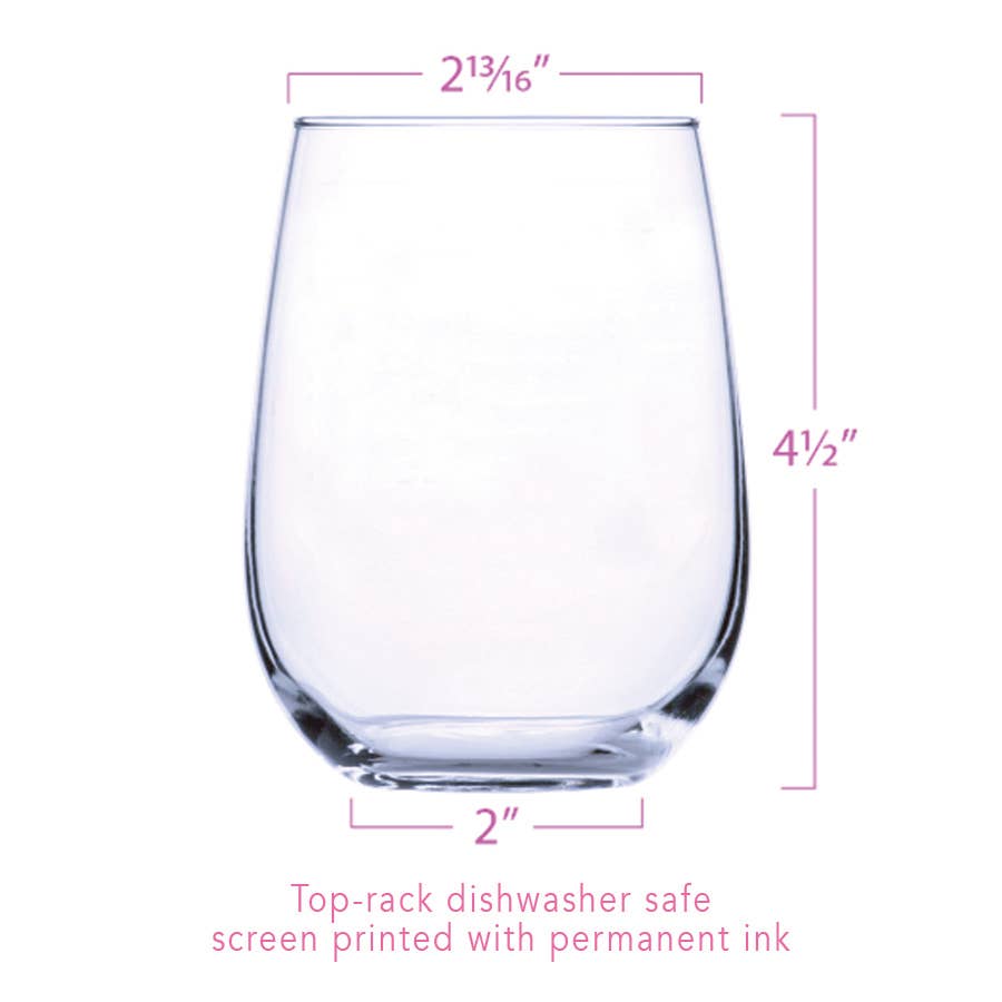 Cat Faces Stemless Wine Glass