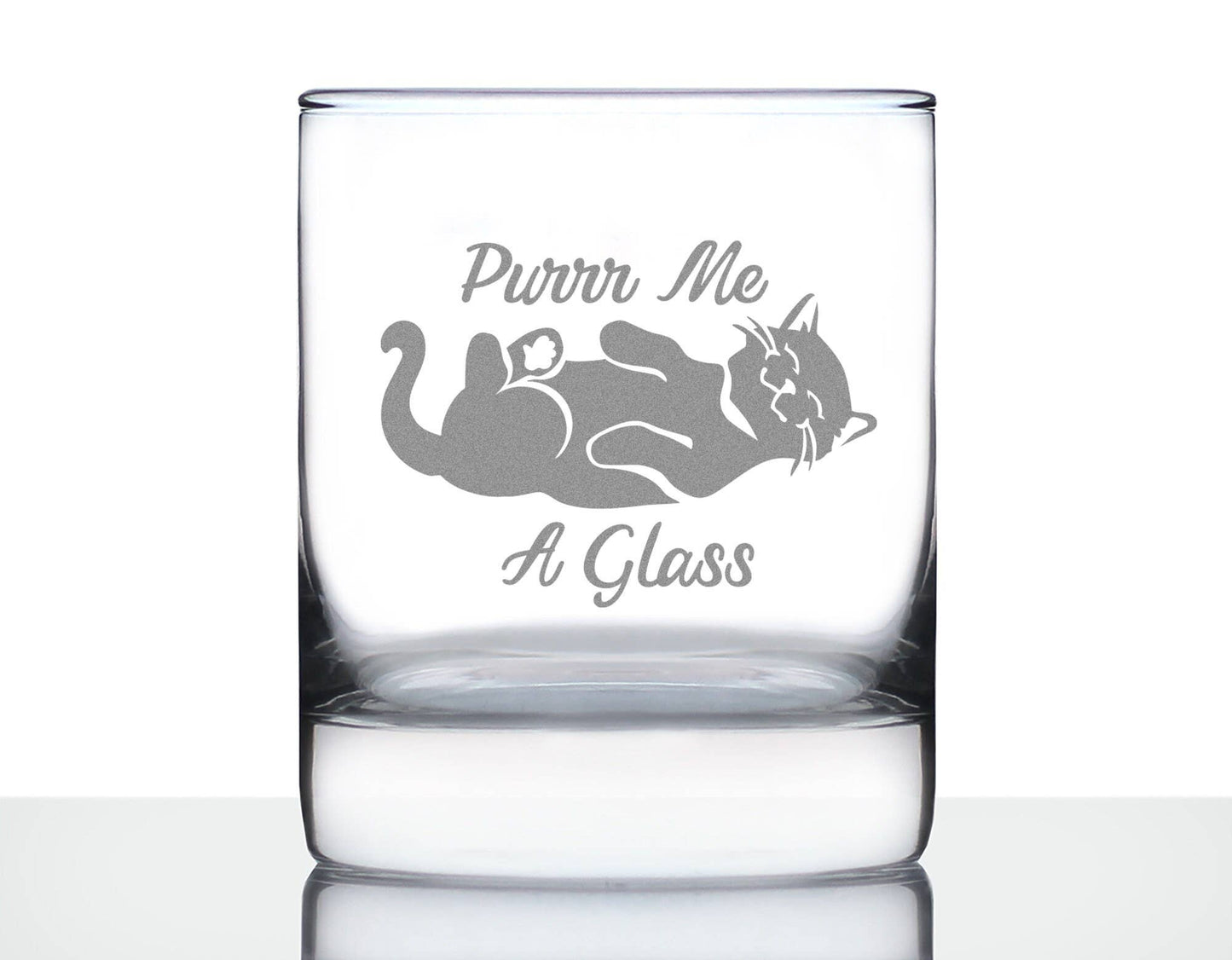 Purr Me A Glass Whiskey Rocks Glass