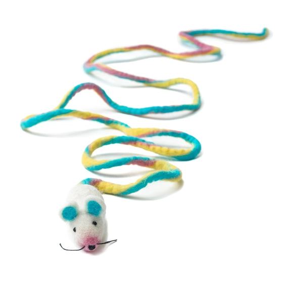Unicorn Swirl Wool Mouse with Tail