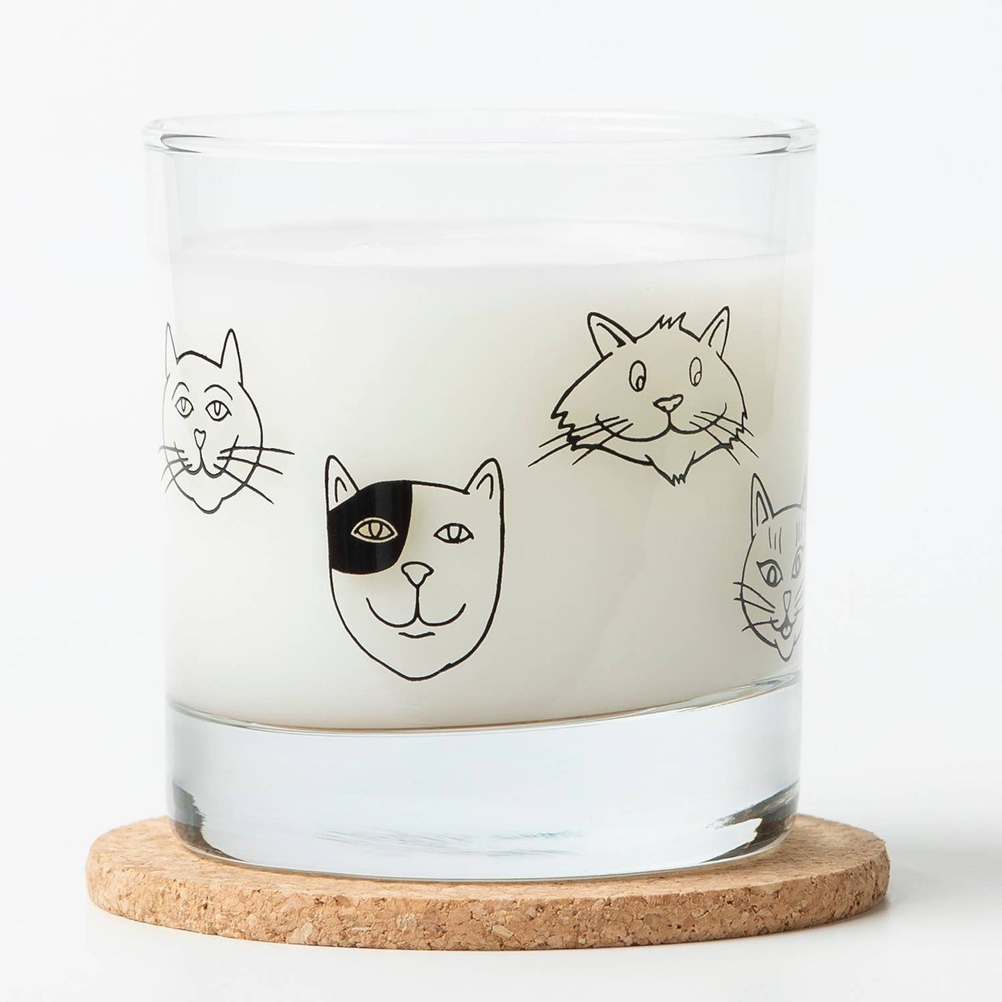 Cat Faces Whiskey Glass